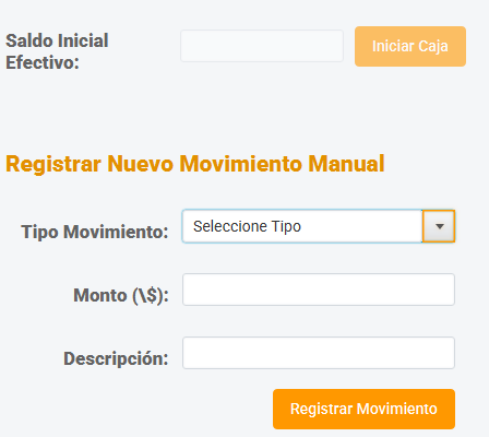 Gestión de Caja Pantalla 1