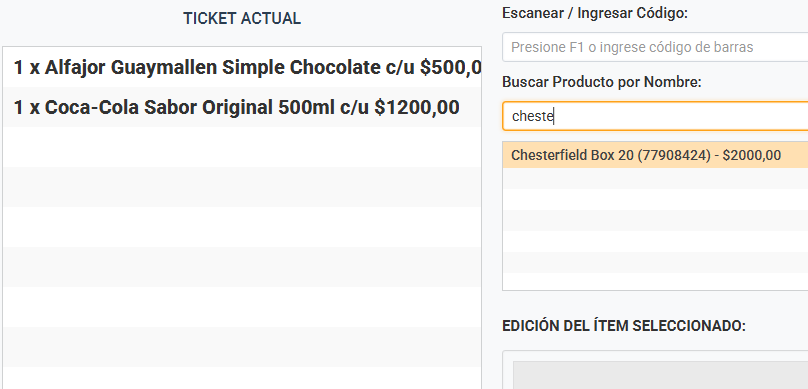 Punto de Venta Pantalla 1